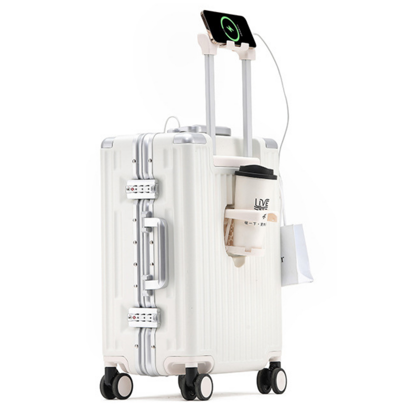 PRIME ALUMINUM CARRY-ON SUITCASE | WHITE