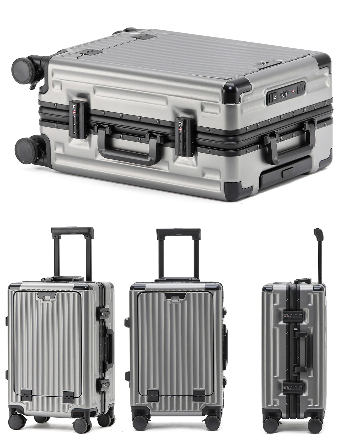PRIME ALUMINUM CARRY-ON SUITCASE | GREY