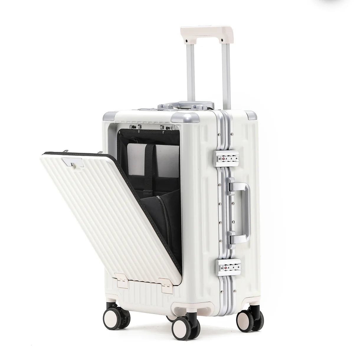 PRIME ALUMINUM CARRY-ON SUITCASE | WHITE